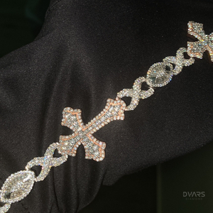 VVS1 Baguette Moissanite <b>Bracelet</b> Cross Link <b>Bracelet</b> Iced Out Hip Hop 925 Silver <b>Infinity</b> Link Chain <b>Bracelet</b> Religion Jewelry - Product Image 1