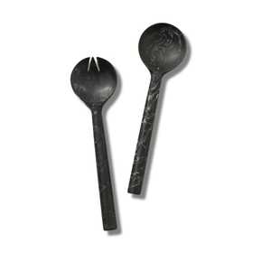 Handmade Black Smoke Resin Spoon Aesthetic Marbled Tea Spoon for Premium Dining & Gifting Minimalist Black Marbled <b>Dessert</b> & Cof - Product Image 1