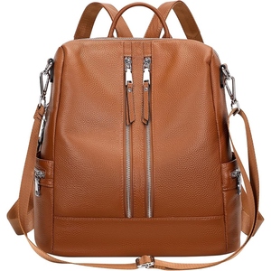 Soft Convertible Genuine Buffalo Leather Backpack Women's Minimal Style Travel School Office Daily Carry Bag - Product Image 5