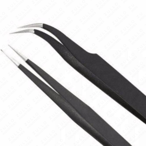 2 <b>Pc</b> Black S & I Shape Eyelash Tweezers <b>Set</b> Stainless Steel Professional Lash Extension Tools Wholesale Private Label - Product Image 2