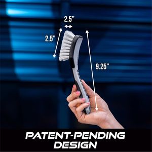Cepillos para Lavado de Autos, Cepillo de Limpieza para Tapicería con Cerdas Grises y Blancas de 9.3 x 2.5 x 2.5 para Limpiar Fundas de Asientos, Kit de Detallado - Product Image 4