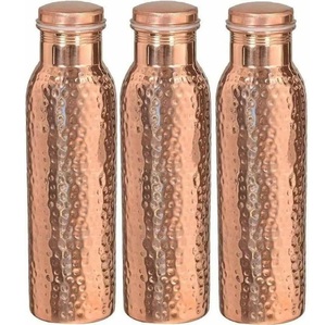 Juego de Botellas de Agua de Cobre Hechas a Mano con Tapas, Estilo Vintage, Juego de Frascos Portátiles de Viaje - Product Image 1