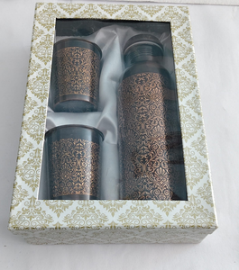 Juego de Botellas de Agua de Cobre Impresas con Vasos, Diseño Vintage, Juego de Bebidas de Cobre Puro, Juego de Regalo para el Hogar, Cocina, Uso Ayurvédico - Product Image 4