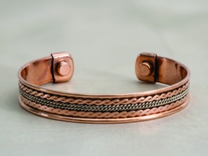 Copper Brass Finish <b>Bangle</b> Engravable Two Tone Cuff For <b>Men</b> Adjustable Size Accessory Womens Fashion Jewelry Oxidized Look Bevel - Product Image 6