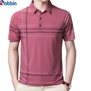 เสื้อเชิ้ตผู้ชายมาใหม่สำหรับฤดูร้อน ผ้าฝ้าย 100% สำหรับเสื้อโปโล แขนสั้น ลายทาง สวมใส่สบายๆ สำหรับเดินทางไปทำงาน มีลายและสีพื้น - Product Image 1