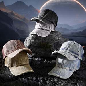 Nouvelle Casquette de Baseball Rétro Effet Vieilli Style Cowboy Respirante Imperméable Printemps-Été Tendance avec Trous sur la Visière Personnalisable Polyvalente - Product Image 3