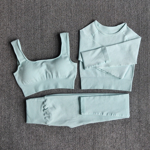 Conjuntos de sujetadores deportivos, conjunto de gimnasio sin costuras para mujer, 7 colores, Top, sujetador, Leggings, ropa deportiva para mujer, conjuntos de Yoga - Product Image 3