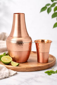 Ensemble de pichets en cuivre martelé avec couvercles, style vintage, vaisselle pour la maison, écologique - Product Image 4