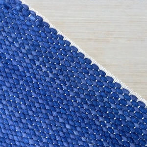 Alfombra de Lana Azul Hecha a Mano, Gruesa, de Pelo Corto, Ecológica, Antideslizante, Apta para Mascotas, con Diseño Moderno Abstracto, para Oración y Decoración del Hogar - Product Image 2