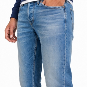 Men Denim Jeans Light Blue Wash Relaxed Straight Fit Classic Casual Style Comfortable Daily Wear Soft Denim Fabric Jeans For Men - Product Image 5