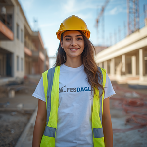 เสื้อยืดนิรภัยสะท้อนแสง ผ้าฝ้ายผสมโพลีเอสเตอร์ สวมใส่สบาย แบบลำลอง พร้อมบริการรับผลิตแบบ OEM ODM - Product Image 4