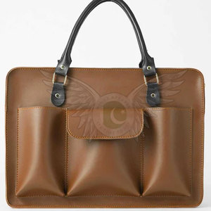 Sac à bandoulière en cuir véritable de haute qualité, personnalisable, durable, pour ordinateur portable, idéal pour les voyages, les réunions, le travail quotidien, avec rangement organisé - Product Image 2