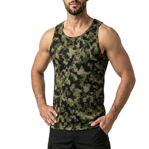 Wholesale Price Men's Camo Sport Tank Tops Moisture Wicking Training Vest Custom Sublimation Print Gym Fitness Wear Tank Tops - Product Image 5
