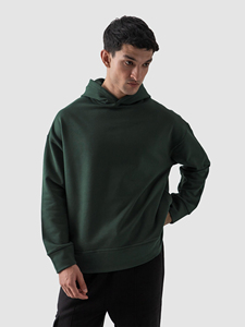 Sudadera con Capucha para Hombre, Color Verde Oscuro, Corte Holgado, Estilo Casual, para Otoño, 100% Algodón - Product Image 3