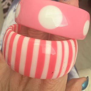 Bracelet manchette épaisse en résine à motif rayé pour femme, en fibre d'acétate, bijou de poignet rond en plastique, ornement de main - Product Image 4