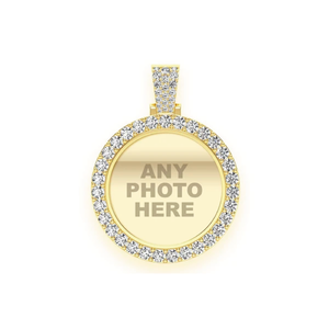 Custom Picture Memory <b>Pendant</b> Comes With Moissanite Diamonds Crafted From <b>Solid</b> 14k <b>Gold</b> Available At Factory Wholesale Price - Product Image 3