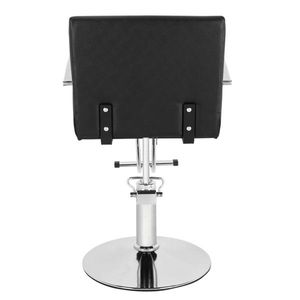 Silla de peluquero con bomba de aceite pequeña de cuero ignífugo con soporte de carga de PVC de 150kg con base redonda de hierro, silla negra ignífuga - Product Image 4