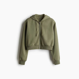 Women's Streetwear <b>Crop</b> Hoodie Vintage Wash Finish for Urban Apparel Collections Wholesale - Product Image 3