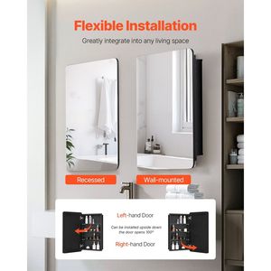 Armadietto per Medicinali con Specchio da Bagno a 3 Strati, 16,5 X 27,5 Pollici, con Cornice in Alluminio e Pubblicità - Product Image 5