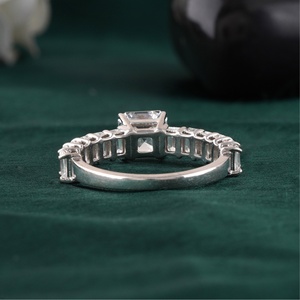 2.93 CT <b>Emerald</b> Cut Lab Grown Diamond Engagement <b>Ring</b> VS1 Clarity 14K White Gold Sterling <b>Silver</b> for Certified Solitaire <b>Emerald</b> - Product Image 4