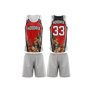Ensemble Maillot et Short de Basketball Unisexe Personnalisé par Sublimation, Tissu Interlock Respirant à Séchage Rapide, Tenue de Sport Hivernale, Nom d'Équipe Elite - Product Image 1