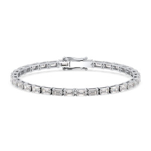 Bracelet tennis REYES en argent plaqué or avec moissanite couleur D VVS, prêt à être expédié, avec certificat GRA, bijoux en argent sterling 925 - Product Image 1