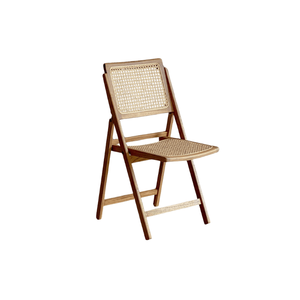 Chaise de salle à manger pliable Virox en teck massif avec dossier croisé au design moderne pour la salle à manger et le salon - Product Image 3