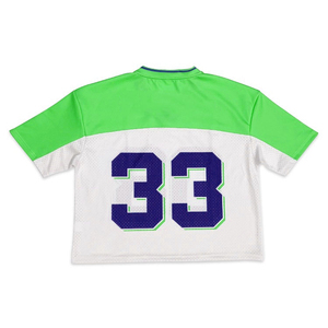 2026 Oversized Crop Boxy American Football Jersey Retro Streetwear Mesh Short Sleeve 100% <b>Polyester</b> V-neck Adjustable Strap - Product Image 4
