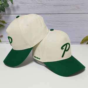 Casquettes de baseball personnalisées en coton avec logo brodé 3D, 5 panneaux, bicolores - Product Image 1