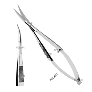 Tijeras para Extensión de Pestañas de Acero Inoxidable con Hoja Curva, Punta Afilada y Redondeada, Logotipo Personalizado, Herramienta de Belleza, Tijeras de Resorte para Pestañas - Product Image 1