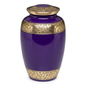 Urnas funerarias de latón para adultos con hermosas bandas grabadas en dorado y negro, urnas metálicas con acabado en color dorado y negro para cenizas humanas. - Product Image 6