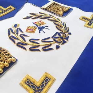 Wholesale Grand Officers Lambskin Leather Undress Handmade Masonic Regalia Apron 3D Design <b>Badges</b> <b>Magnetic</b> Feature Embroidered - Product Image 2