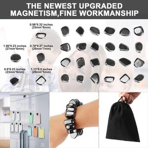 Kit di 24 Magneti Neri in Ematite per Frigorifero, Pietre Magnetiche Irregolari Lucidate Fai-da-Te per Casa e Ufficio, Magneti Promozionali - Product Image 2