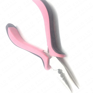 Pince d'installation d'extensions capillaires avec logo personnalisé, en acier inoxydable, poignée en caoutchouc antidérapante, outil professionnel de salon de beauté - Product Image 2