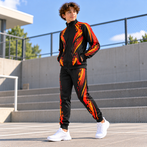 Conjunto Deportivo Personalizado para Jóvenes, Chaqueta con Cremallera y Pantalones Jogger, 100% Algodón, Invierno, Unisex - Product Image 3