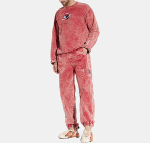 Ensemble de survêtement unisexe personnalisé, sweat-shirt à capuche et pantalon de survêtement surdimensionnés, imprimés, délavés à l'acide et à la pierre - Product Image 3