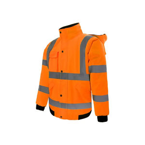 Blouson bomber imperméable et isolé pour homme, orange haute visibilité, vêtements de travail réfléchissants pour la construction et les activités de plein air - Product Image 1