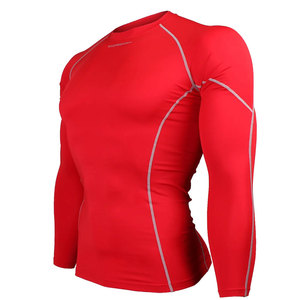 Chemise de compression à manches longues pour homme, rouge, à séchage rapide, en polyester, pour adultes - Product Image 6