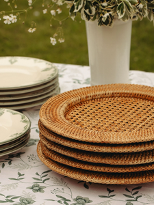Assiettes de présentation en rotin - Marron - Product Image 5