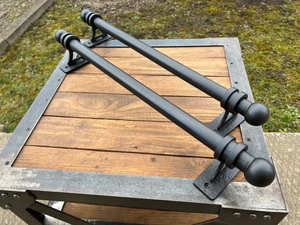 Poignée de porte traditionnelle en fer forgé à la main, résistante à la rouille, revêtement en poudre, installation facile, pour portails/portes de 10 pieds - Product Image 1
