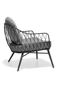 Chaise longue en corde tressée pour l'intérieur et l'extérieur avec structure métallique pour jardin de luxe, maison, balcon et hôtels - Product Image 3