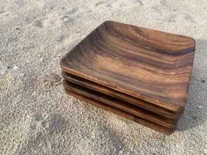 Platos de madera para servir, para el hogar, la cocina y la comedor, platos de madera hechos a mano con acabado liso y pulido - Product Image 3