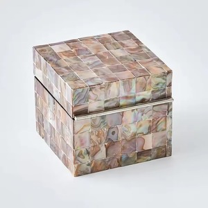 Coffret à bijoux empilable en mosaïque de nacre, boîte de rangement rectangulaire décorative pour bibelots et souvenirs, boîte en nacre - Product Image 3