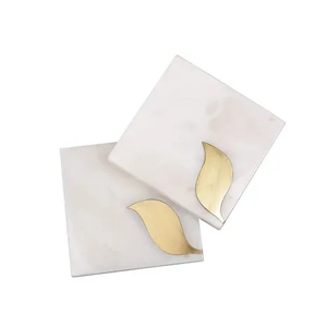 Juego de Posavasos de Mármol Ecológicos y Duraderos, Lavables, de Piedra Natural para Servir Bebidas, Posavasos Premium - Product Image 2