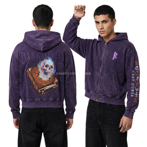 Sudadera con capucha gráfica de algodón polar de 400 GSM de alto gramaje con estampado de la carta del Tarot Lavender Pastel Fate Dealt y diseño Reaper, estilo streetwear con hombros caídos para hombre - Product Image 5