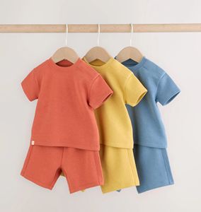 Ensembles de Vêtements d'Été Doux pour Garçons en Gros – Tenues Thermiques pour Enfants, Shorts et T-shirts Couleur Unie, Vêtements pour Bébés Garçons - Product Image 3