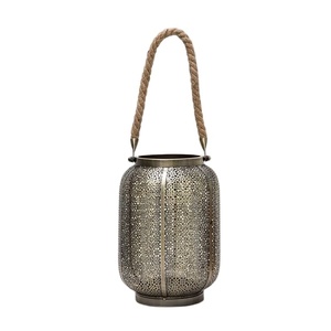 Antique Metal Vintage Moroccan <b>Lantern</b> Oval Shape Khaki Finish Home Decor Hanging Candle <b>Lantern</b> - Product Image 1