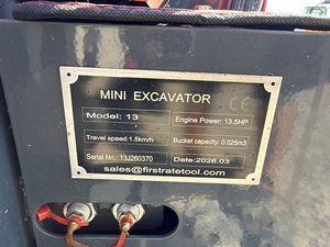 Miniexcavadora de cadenas VC13 2026, equipo compacto sin usar, listo para exportación - Product Image 2