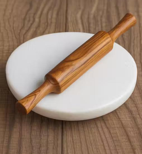 Tabla de Repostería de Mármol de Diseño Superior y Rodillo de Madera de Última Generación, Juego de Tabla de Repostería Redonda, la Mejor Exportación de la India - Product Image 1