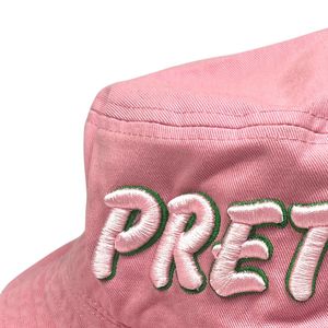 Sombrero de Pescador Rosa con Letra Bordada en Blanco, Sombrero de Sol Informal de Algodón con Ala Ancha, para Viajes al Aire Libre, Pesca, Moda Unisex - Product Image 3